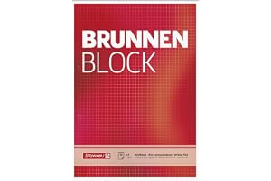 Baier & Schneider Brunnen brevblock/skrivblock/fontänblocket (A4, rutig, 50 ark, 70 g/m sq, 4-vägs perforerad)