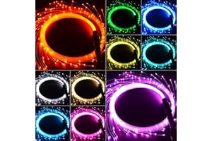 YOFOBU LED Fiber Optic Whip 6ft 360° Swivel Pixel Whip Rechargeable Dance Space Whip 23 Color Effect Modes Rave Whip Toy for LED Light Show,Club,EDM Music Festivals Parties