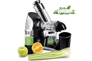 GREEN-PRESS MAX Extractores de zumo de cerámica sin BPA - Slow Juicer Exprimidor eléctrico Licuadoras automatico - Apio, zumo