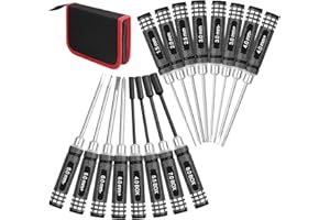 CRAZNICK Ensemble d'outils de tournevis hexagonaux RC: 16 pièces, 4 tournevis hexagonaux, 8 tournevis, 4 clés à écrou, tournevis à douille pour quadrirotor télécommandé, hélicoptère, drone FPV, voiture, avion