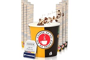 Inoverse Gobelets Jetables en Carton 100 ml - Tasses à Café à Emporter, Gobelets pour Thé - 1000 Pièces