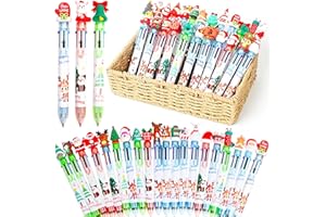 GUDOTRA 50 Pezzi Penne Natalizie Bambini in 6 COLORI Gadget Natale Bambini Regalini Fine Festa Compleanno Penne a Sfera Colorate Gadget Compleanno (50)