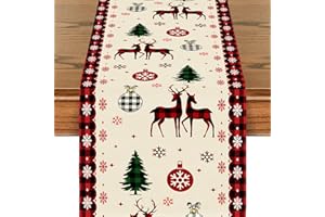 BSITSSS Runner Natalizio Da Tavolo, Runner da Tavolo Natale Moderno, Renna Runner Natale, Decorazioni Natalizie per la Tavola, Centrotavola Natalizio per Interni ed Esterni, Natale, Vacanze