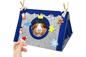LUFEEMGA Small Animal Hideaway Pet Bed Hideout House Hamster Tent Habitat House Pet Cage Toy Nest Bed Shelter for Guinea Pig Ferrets Chinchilla Hedgehog Hamster, DIY Reusable Christmas Felt Decorations
