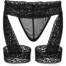 Herren Jacquard Spitze Unterwäsche Tanga Slips Balltasche
