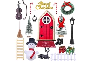 Tefelan Puerta Elfo Navidad, 20 Pcs Adornos Navidad Elfo Navidad Muñeco, Accesorios Miniatura Elfo Gnomos Navideños, Elf on The Shelf Accesorios, Manualidades Navidad para Niños