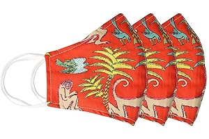 BLING JEWELRY Multi Color Clover Print Fabric Face Mask Nose Clip Filter Pocket 3 Pack