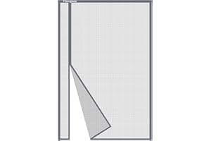 Risareyi Zanzariera Magnetica in Vetroresina 100x235cm, Grigio Rete Fine, Apertura Laterale Tenda con Calamita Zanzariere Magnetiche per Porte Finestre per Balcone Chiusura Automatica