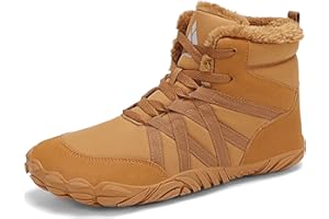 Mishansha Winter Barfußschuhe Herren Damen Warm Gefüttert Winterstiefel Bequem rutschfest Winterschuhe GR.36-48