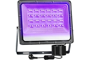 CREATESTAR LED Luce Nera 50W, Faro UV LED IP66 Impermeabile Faretto UV, Lampada per Poster Fluorescente, Halloween, Festa Glow, Discoteca, Acquario, Bar
