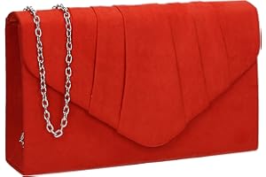 SwankySwans Iggy Suede Velvet Envelope Party Prom Clutch Bag, Sac