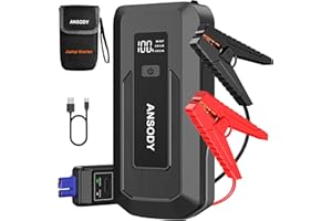‎ANSODY ANSODY 3000A Starthilfe Powerbank für Pkw (Bis zu 10L Benzin/8L Diesel), Auto 12V PKW Starter Powerbank mit LED,Batterie Booster Jump Starter Powerpack mit Starthilfekabel,Grau