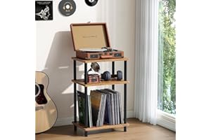 APICIZON 3-poziomowy stolik pomocniczy, wąski, stolik nocny, drewniany, stolik mały, 40 x 30 x 61,5 cm, mały stolik pomocniczy do salonu, sypialni, na balkon, do gabinetu, brązowy