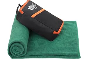 Rainleaf Microfiber Travel Towel Quick Dry Swimming Towel Ultra-Compact,Super Absorbent,Washcloths for Bathroom, Shower,Camping,Backpacking-Dark Green 30"x50"