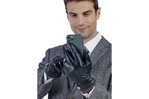 GSG SINCE 1998 Lederhandschuhe Herren aus echtem mit Futter Warm Wolle/Kunstfell Gefüttert Touchscreen Lammfell Handschuhe Winter M13620