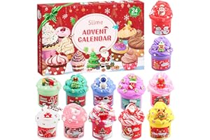 SUDATONG Slime Advent Calendar 2025 for Kids, Fun Crystal Slime Christmas Calendar for Boys and Girls, 24 Days Countdown Advent Calendar Include 12 Slime and 12 pack Cool Accessories,Christma Surprises Gift