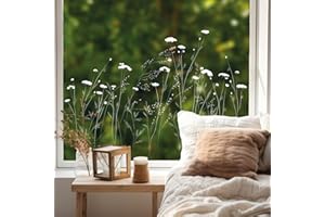 ‎WANDTATTOO LOFT Wandtattoo Loft Fensterbild Wildblumen Frühling Blumen Wildblumenfeld Blumenwiese Fensterdeko Wiederverwendbar Fensterfolie Schmetterlinge A3 Bogen/weiß