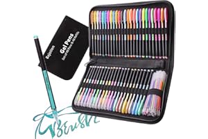 BAJOTIEN Laconile Stylo paillettes, 96 stylo gel pour livres de coloriage pour adultes 48 stylo couleur plus 48 recharges avec étui portable pour livres de coloriage pour adultes Doodling…