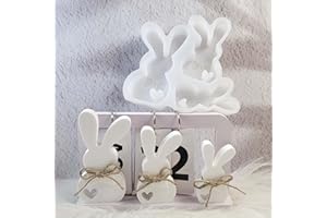 WIKIMO Silikonformen Gießformen Ostern, DIY Hasen Silikonform Ostern, Gießformen Silikon Ostern, Silikonform Frühling, Gießform Frühling für DIY Osterdeko Handwerk