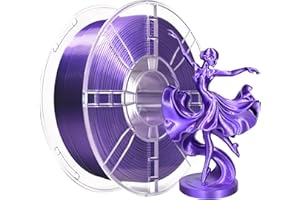 IBOSS PLA Plus (PLA+) Shiny Silk 3D Printer Filament 1,75 mm Silk PLA + 1,75 Dimension Accuracy +/- 0,02 mm, Cewka 1 kg (2,2 kg) do drukarki 3D FDM (jedwabna fioletowa)