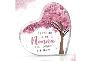 Gleevara Regalo Nonna, Regalo Nonna Compleanno - Decorazione da Scrivania con Targa a Forma di Cuore Unica, Regala Nonne Natale