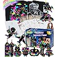 Smarkids 143 Pcs Scratch Paper Art Set for Kids, Magic Rainbow Scratch Paper Notes Creative Rainbow Art Set Art Rainbow Scratch Art for Kids with Stencils, Bookmarks & Holiday Themed Shapes