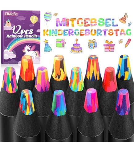 Set Di 8 Matite Colorate Arcobaleno 4 In 1, Legno, Per Disegno E Schizzi Artistici