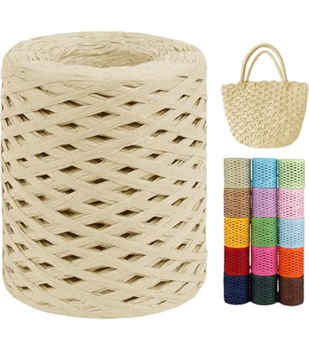 Raffia Garn 2mm X 700m - Naturgarn Zum Häkeln & Stricken