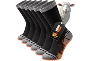 Stoeury Merino Wandersocken Herren Damen, Dicke Thermosocken Wintersocken, Warme Merinowolle Outdoor Socken, Anti Blase Gepolsterte Trekkingsocken, Atmungsaktiv Sportsocken 3 Paar