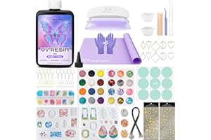 HeyClear UV Resin Moulds Jewelry Making Kit with UV Light -250g Super Clear, Hard Premixed and Fast Curing for Keychains, Earrings, DIY Craft Decorations