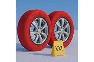 CARALL 2 piezas de calcetines de nieve homologados EN 16662-1, Color Rojo, Tamaño XXL, Cadenas de nieve textiles (Rojo, XXL)