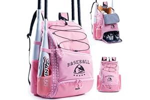 VIGEGARI Baseball Bag for Youth & Adult with 4 Bat Sleeves - Softball Bat Bag with Shoe Compartment - Baseball Backpack for T-Ball, Softball Equipment, Baseball Gear, Baseball Bags for Boys 8-12