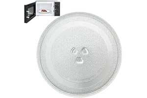 LEONSHCO Plateau tournant universel pour micro-ondes - 24,5 cm - Plateau tournant de rechange pour micro-ondes - Assiette à micro-ondes avec 3 supports - Convient pour assiettes à micro-ondes en verre -