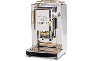 FABER COFFEE MACHINES | Modello Pro Total Inox Deluxe | Macchina caffe a cialde ese 44mm | Pressacialda in ottone regolabile | elettrovalvola di serie (OTTONE)