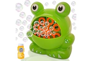 Gamez Jam Machine à Bulles de Grenouille pour Les Tout-Petits, Les bébés, Les Adultes et même Les Chiens. Machine pour divertir Les Enfants à l'extérieur et à l'intérieur. Jouet à Piles avec Solution