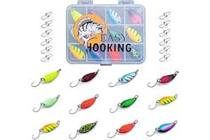 ‎EASYHOOKING EasyHooking Hecht, Zander, Barsch, Forellen Spoon Set 25-TLG - 11 Blinker 2,5g + 1 UV-Aktiv Blinker 2,5g + 12 Snaps #0 + Aufbewahrungsbox