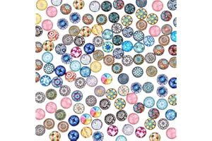 ‎PH PANDAHALL PandaHall 200 Stück Muggelsteine Glasnuggets Bunt Gemischte Farbe Runde Mosaik Kuppel Glas Cabochons Mosaiksteine Dekosteine Glassteine Flatback Taste DIY Edelsteine, 12x4 mm