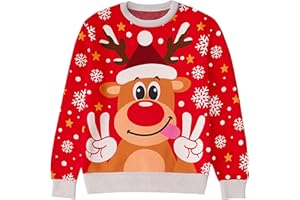 TIENDA EURASIA – Jersey Navideño Niño | Material 100% Poliéster | Estampado Navideño | Cuello Redondo | Multicolor | Manga Larga