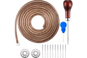 Quesuc 1 Pack 183 cm 3/16 Inch Leather Belt Treadle Parts with Hook Compatible with Singer/Jones Sewing Machine