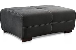 ‎CAVADORE Cavadore Hocker Mavericco / XXL Polsterhocker im modernen Design / Mikrofaser / Passend zu Big Sofa und Ecksofa Mavericco / 108 x 71 x 41 cm (BxHXT) / Mikrofaser Schwarz