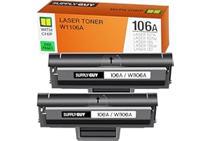 Supply Guy W1106A 106A Toner z chipem kompatybilny do HP Laser MFP 137fwg 107w 107a 107r 135wg 135w 135a 135r - Czarny Multipack (2x wkłady tonera)