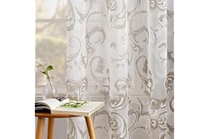 EMEMA Tende Voile Trasparenti per Camera da Letto Tende per Letto Interni con Occhielli Tende Voile per Cameretta Moderne Decorative 2 Pannelli 140x260 cm Grigio Chiaro