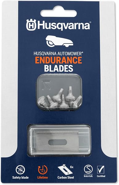 Husqvarna Automower® Endurance Messer – 6er-Pack Kohlenstoffstahl, 4-Kanten-Design für längere Lebensdauer und schärfere Schnitte - 1