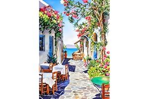 MXJSUA Scenery City Flower Street DIY Diamond Painting Kits for Adults,5D Diamond Painting Kits,Full Drill Fantasy Diamond Painting Kits Diamond Gem Art for Home Wall Decor 30x40cm