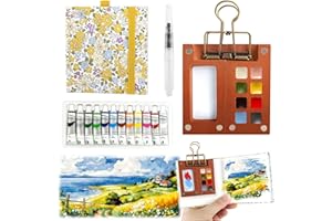 TOGETDREAM 5 Stück Mini Malkasten Aquarell Set, 8 Gitter Tragbare Aquarell Palette Mini Pocket Aquarell Set Reise Wasserfarbpalette Mini Aquarell Reiseset für Künstler Studenten Urban Sketching Maler