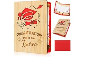 HOWAF Biglietto Laurea In Legno, Regali Per La Laurea Biglietto Auguri Laurea Biglietti Laurea Con Busta, Regalo Laurea Donna Uomo Laurea Gadget Regalo Laurea Uomo Regali Per La Laurea Donna