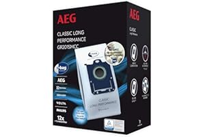 AEG GR201SMCC, s-Bag Classic Long Performance Megapack - Bolsa para aspiradoras UltraSilencer, ClassicSilence, SilentPerformer, Equipt, PowerForce, VX6, VX7, VX8, color negro