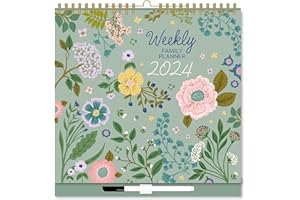 THE GIFTED STATIONERY TGSC | Calendrier familial hebdomadaire 2024 | Papier FSC à grande grille | Idéal pour les événements quotidiens, les anniversaires et les notes | Planificateur hebdomadaire familial parfait |