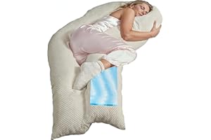 ‎TRAUMREITER Traumreiter Seitenschläferkissen Visco XL, Memory Foam + Watte [Wendekissen] orthopädisch | Schwangerschaftskissen zum Schlafen, Stillkissen Kissen, Komfortkissen mit Bezug Leinen farbig