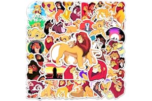 MIZT Pegatinas The King Lion, 50 Piezas Calcomanías de Moda Estética Portátil para Niños, Adolescentes, Niñas, Mujeres Que Enseñan Pegatinas de Vinilo, Decorar para Botella de Agua, Equipaje